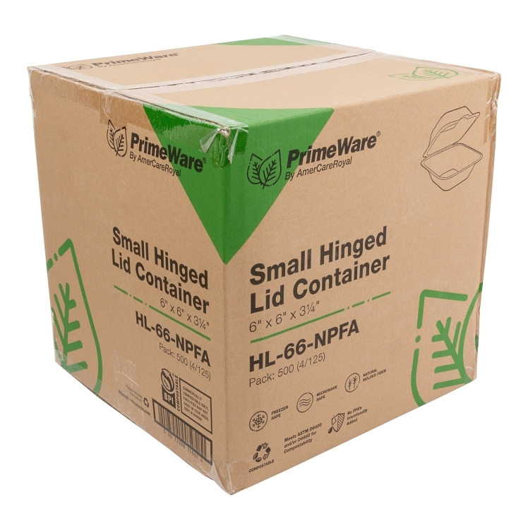 AMERCARE ROYAL PFAS FREE 6X6 INCH FIBER TO GO CONTAINER