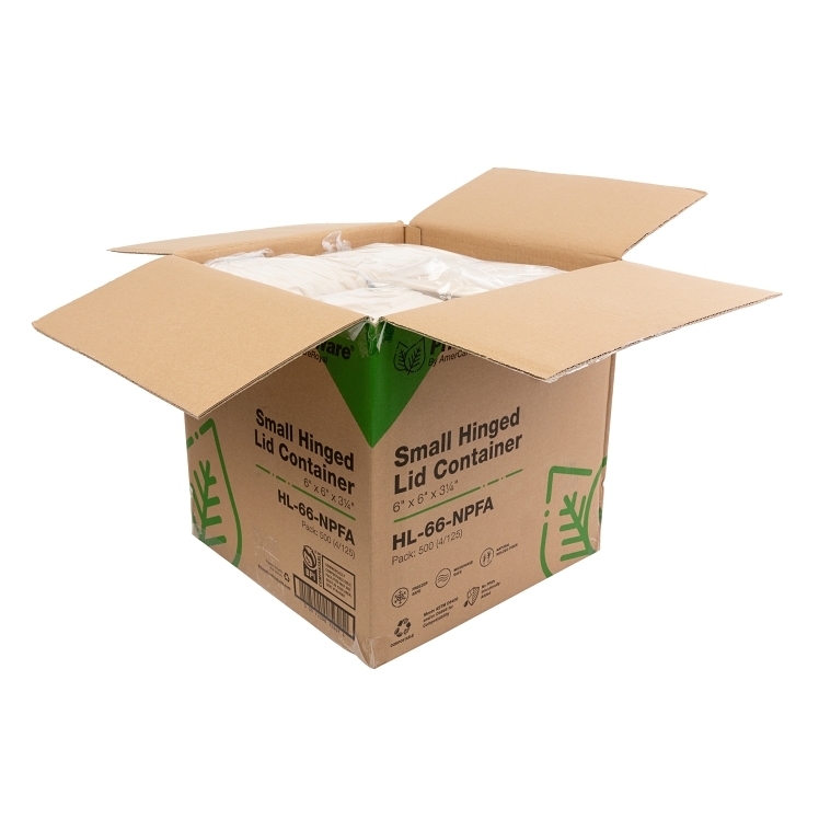 AMERCARE ROYAL PFAS FREE 6X6 INCH FIBER TO GO CONTAINER