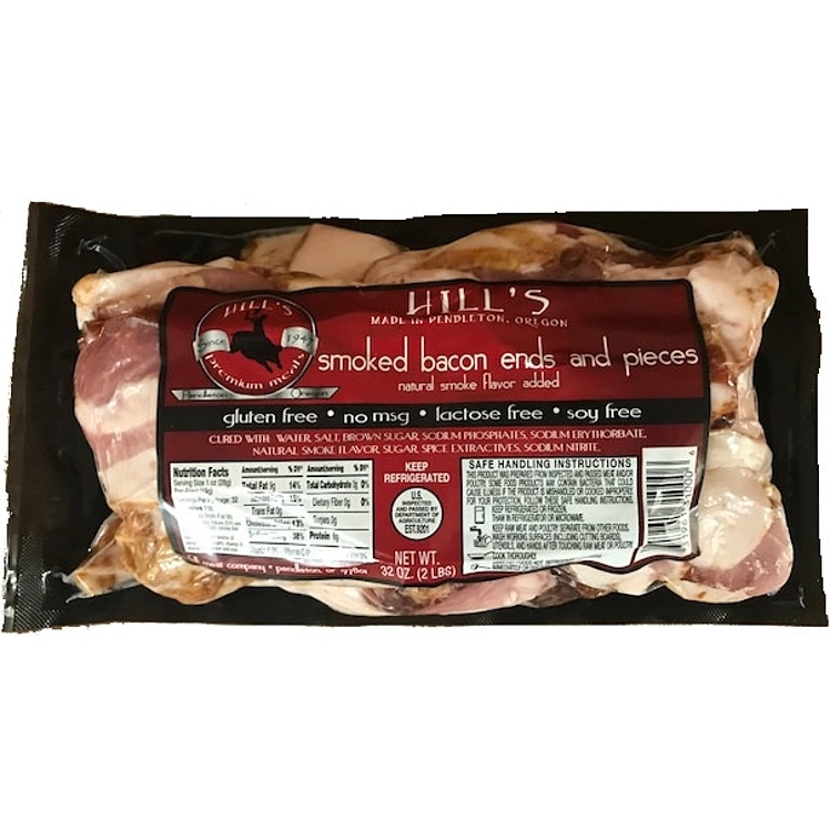 HILL MEATS SMOKED BACON ENDS & PIECES 9/2LB