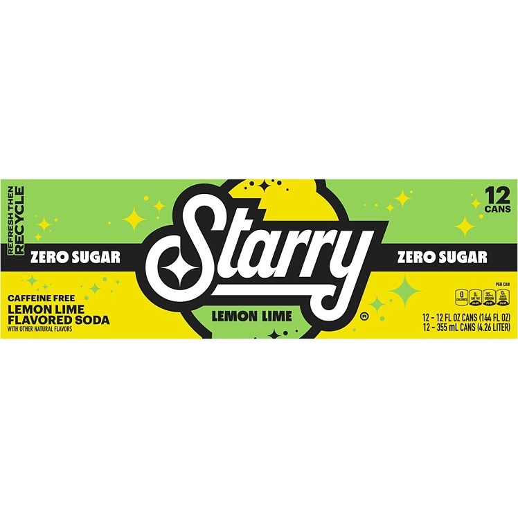 STARRY STARRY ZERO LEMON LIME SODA