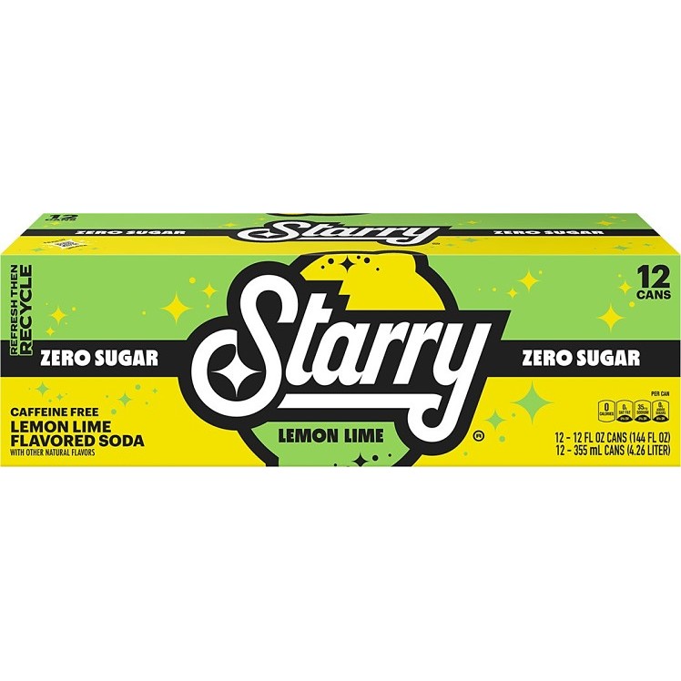 STARRY STARRY ZERO LEMON LIME SODA