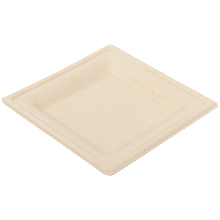 PRIMEWARE MOLDED FIBER SQUARE PLATE 6.25 INCH PFAS FREE
