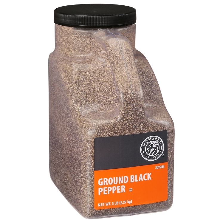MONARCH GROUND BLACK PEPPER PLASTIC JUG 30M