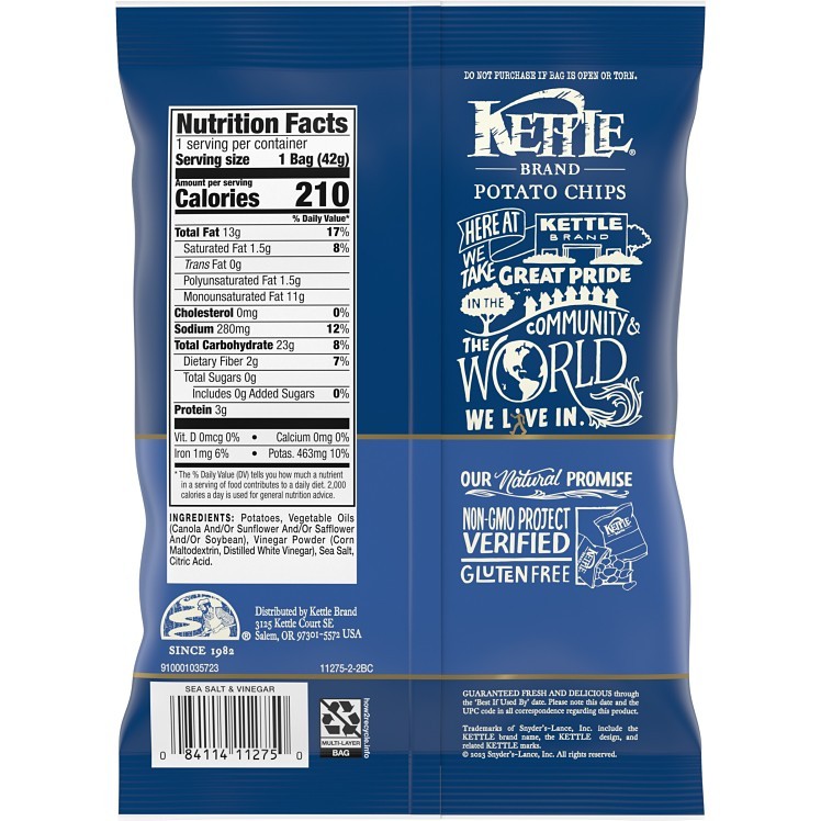 KETTLE POTATO CHIPS, VARIETY PACK, 30 CT SNACK BAGS, 1.5 OZ