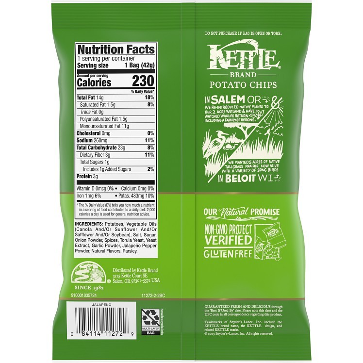 KETTLE POTATO CHIPS, VARIETY PACK, 30 CT SNACK BAGS, 1.5 OZ