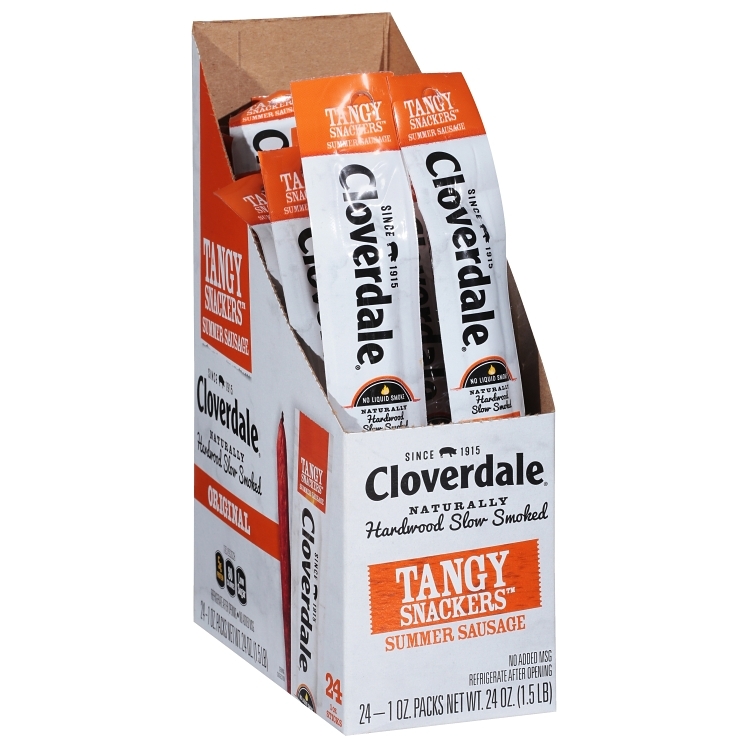 CLOVERDALE TANGY SNACKERS INDIVIDUALLY WRAPPED MEAT STICKS