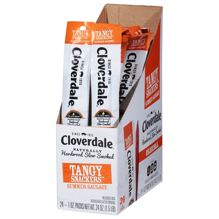 CLOVERDALE TANGY SNACKERS INDIVIDUALLY WRAPPED MEAT STICKS