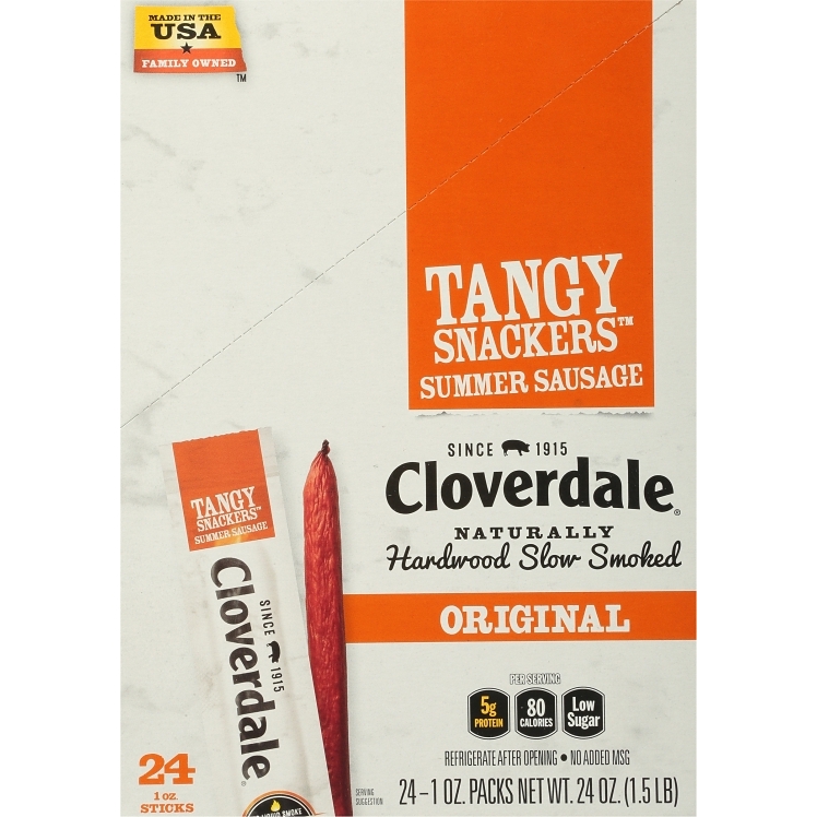 CLOVERDALE TANGY SNACKERS INDIVIDUALLY WRAPPED MEAT STICKS