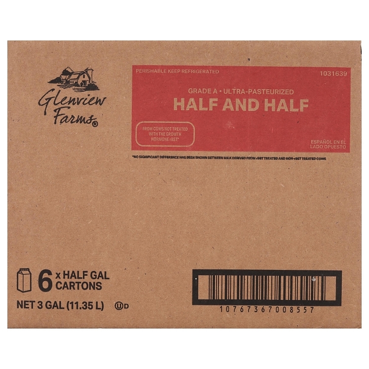 GLENVIEW FARMS HALF & HALF LIQUID 10.5%