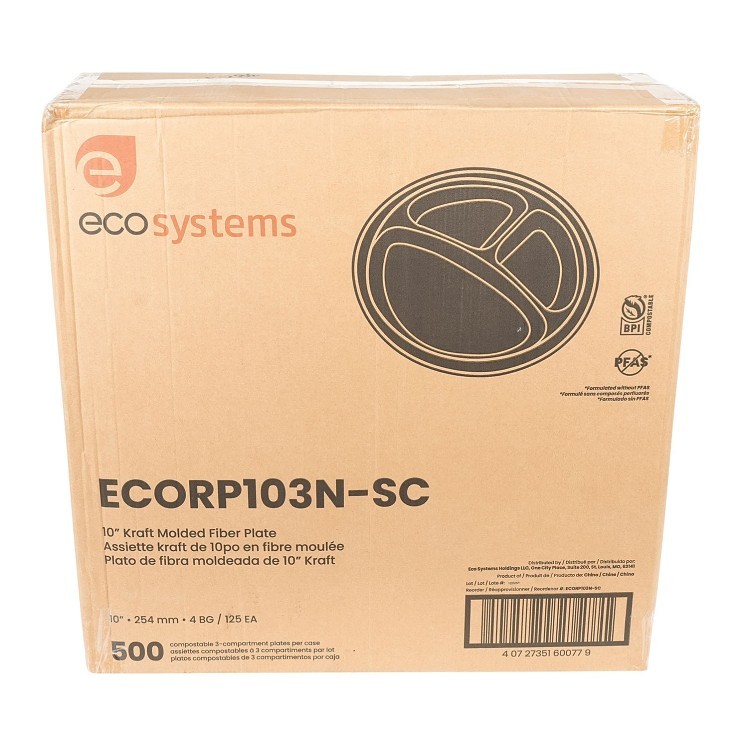 ECOSYSTEMS 10  3 CMPT KRAFT MOLDED FIBER PLATE