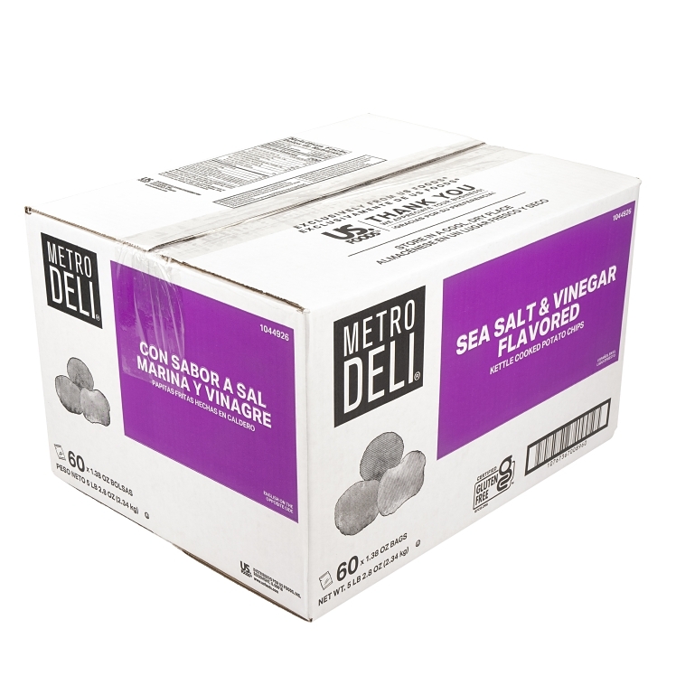 METRO DELI SEA SALT AND VINEGAR KETTLE COOKED POTATO CHIPS