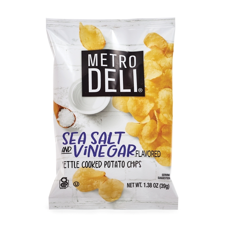 METRO DELI SEA SALT AND VINEGAR KETTLE COOKED POTATO CHIPS