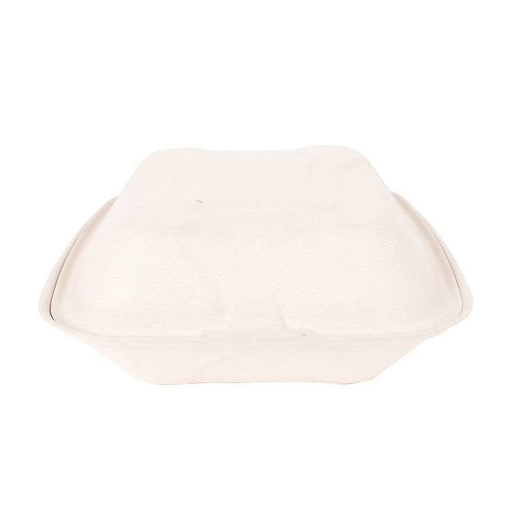 ECOSYSTEMS 8X8 3 CPMT KRAFT MOLDED FIBER HINGED CONTAINER