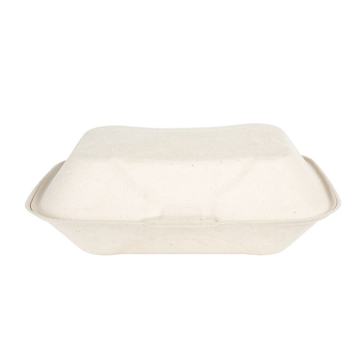 ECOSYSTEMS 9X6 1 CPMT KRAFT MOLDED FIBER HINGED CONTAINER