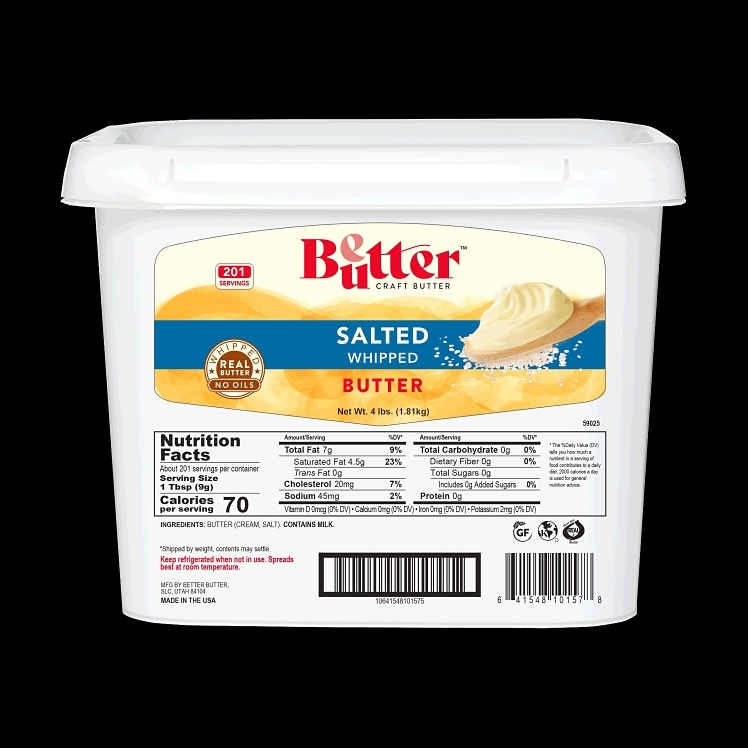 BETTER BUTTER WHIPPED UNSALTED BUTTER