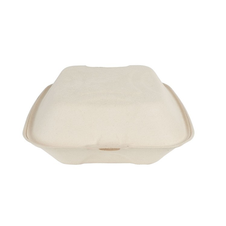 ECOSYSTEMS 8X8 1 CPMT KRAFT MOLDED FIBER HINGED CONTAINER
