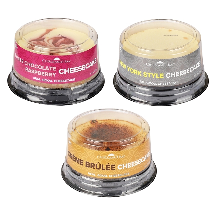 CHUCKANUT BAY ASSORTED MINI CHEESE CAKES 3 INCHES FROZEN
