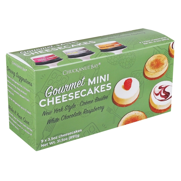CHUCKANUT BAY ASSORTED MINI CHEESE CAKES 3 INCHES FROZEN
