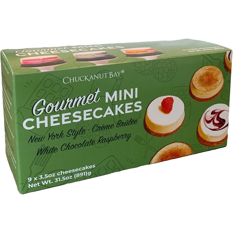 CHUCKANUT BAY ASSORTED MINI CHEESE CAKES 3 INCHES FROZEN