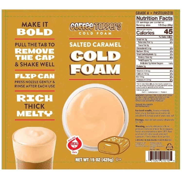 COFFEE TOPPERS WHIPPED CARAMEL SALTED DAIRY TOPPING