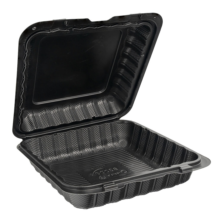 ECOSYSTEMS 9x9 1 CPMT MFPP BLACK HINGED CONTAINER