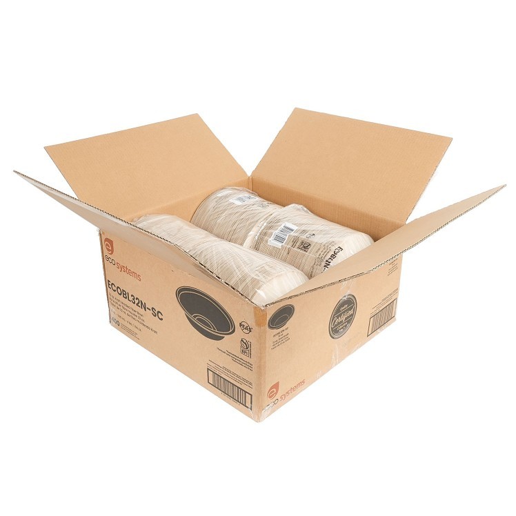 ECOSYSTEMS 32OZ KRAFT MOLDED FIBER BOWL