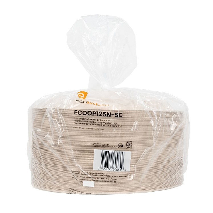 ECOSYSTEMS 10x12.5 KRAFT MOLDED FIBER PLATTER