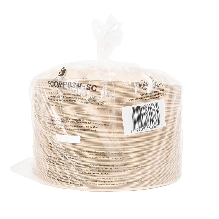 ECOSYSTEMS 9 3 MOLDED FIBER 3-COMPARTMENT PLATE
