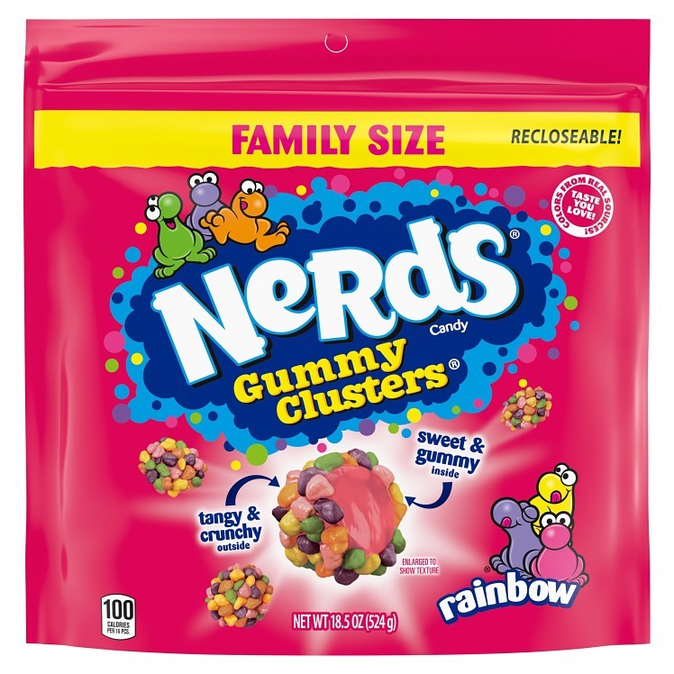 NERDS GUMMY CLUSTERS RAINBOW FAMILY SIZE 5/18.5OZ DRC