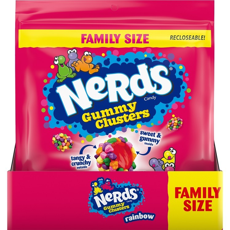 NERDS GUMMY CLUSTERS RAINBOW FAMILY SIZE 5/18.5OZ DRC