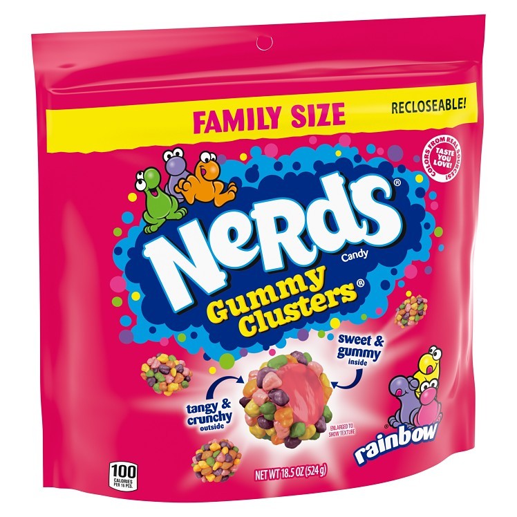 NERDS GUMMY CLUSTERS RAINBOW FAMILY SIZE 5/18.5OZ DRC