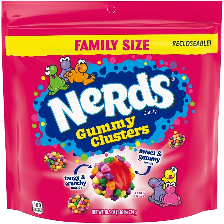 NERDS GUMMY CLUSTERS RAINBOW FAMILY SIZE 5/18.5OZ DRC