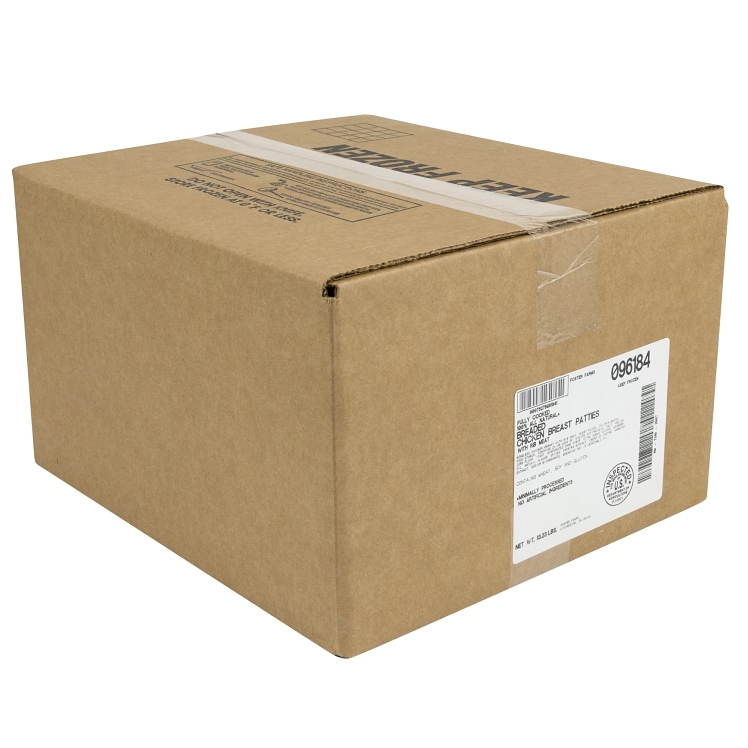 FOSTER FARMS BREADED CHICKEN BREAST PATTY 3.43 OZ PORTIONS