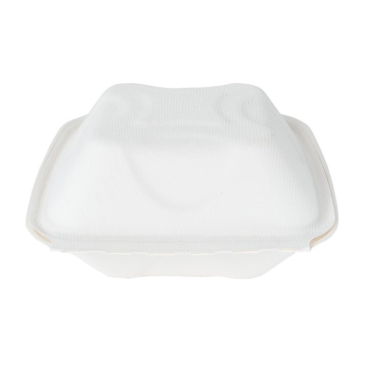 ECOSYSTEMS 6X6 1 CPMT WHITE MOLDED FIBER HINGED CONTAINER