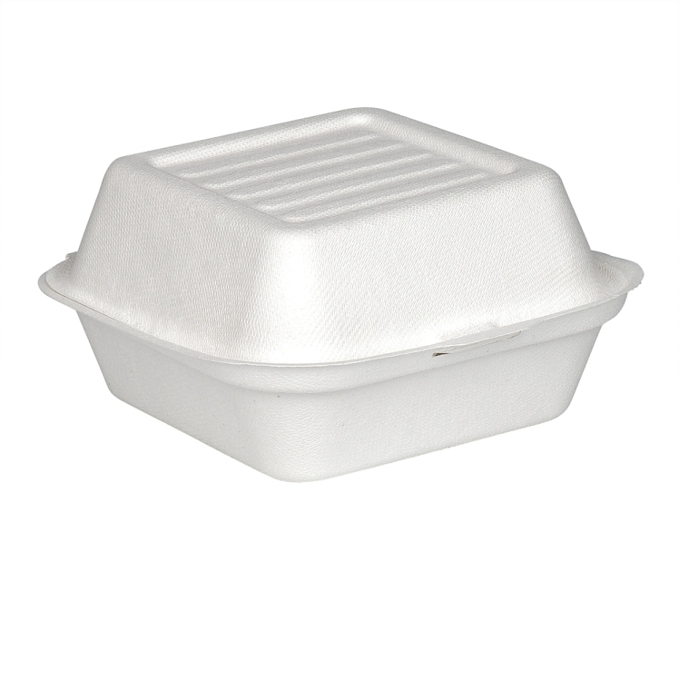 ECOSYSTEMS 6X6 1 CPMT WHITE MOLDED FIBER HINGED CONTAINER