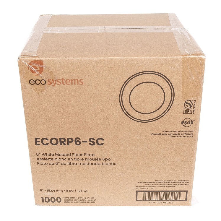 ECOSYSTEMS 6 WHITE MOLDED FIBER PLATE