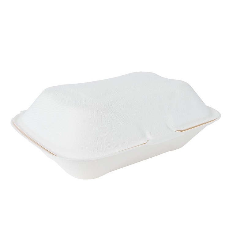 ECOSYSTEMS 9X6 1 CPMT WHITE MOLDED FIBER HINGED CONTAINER