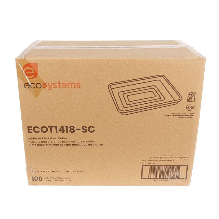 ECOSYSTEMS 14x18 WHITE MOLDED FIBER TRAY