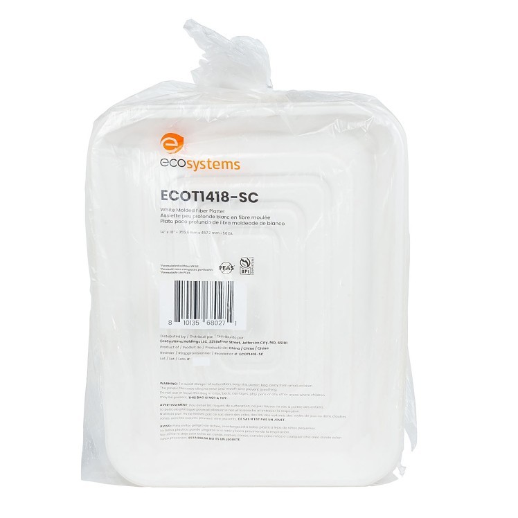 ECOSYSTEMS 14x18 WHITE MOLDED FIBER TRAY
