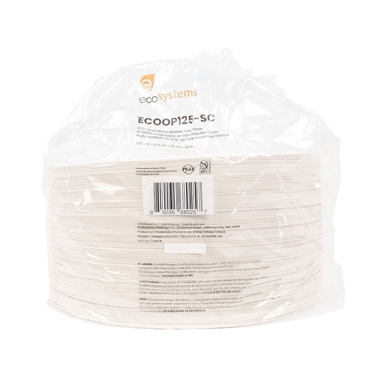 ECOSYSTEMS 10x12.5 WHITE MOLDED FIBER PLATTER