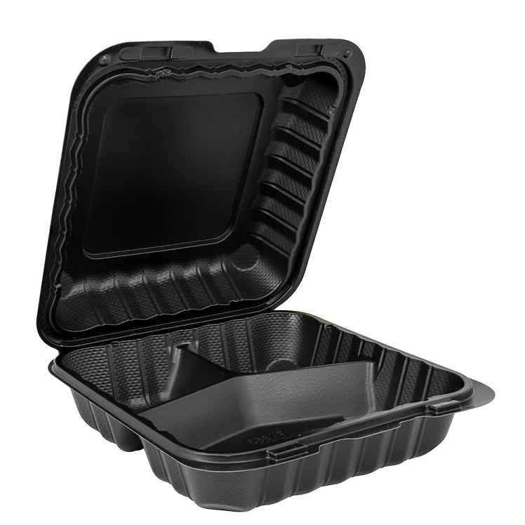 ECOSYSTEMS 8x8 3 CPMT MFPP BLACK HINGED CONTAINER