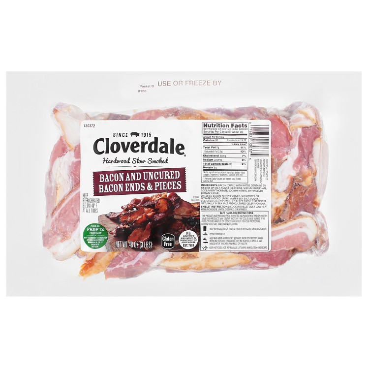 CLOVERDALE - BACON, PRK END & PIECE RAW REF PROP 12