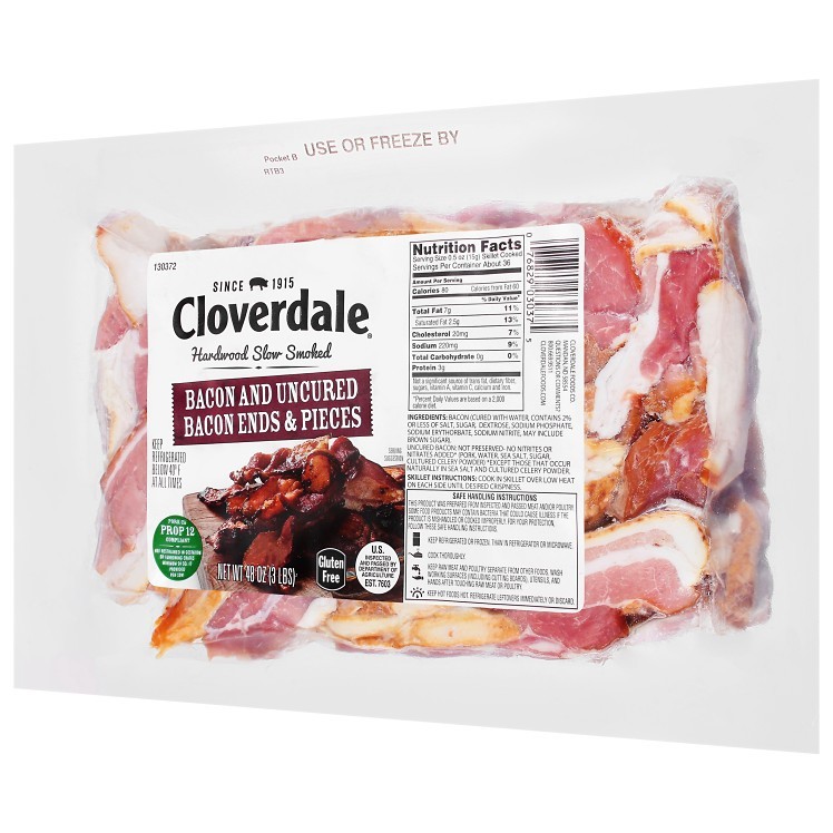 CLOVERDALE - BACON, PRK END & PIECE RAW REF PROP 12