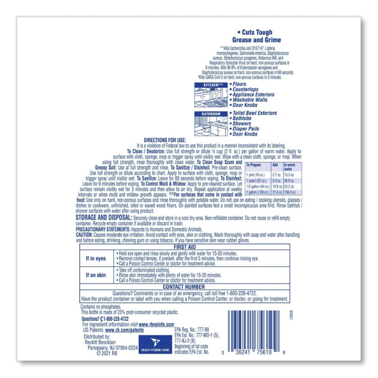 LYSOL ALL PURPOSE CLEANER LEMON BREEZE