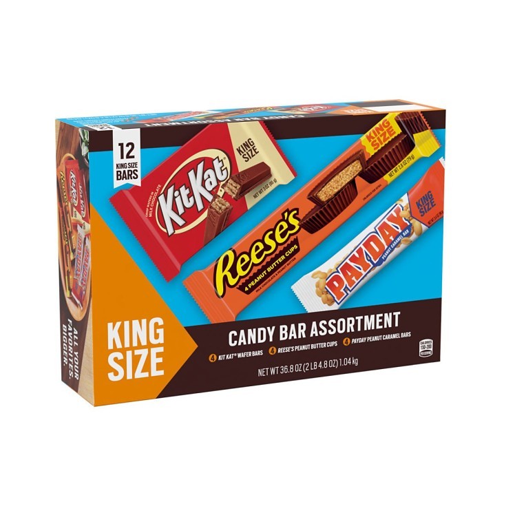 King Size Variety Pack (4 Paypday, 4 Reese's PB Cup, 4 Kit K