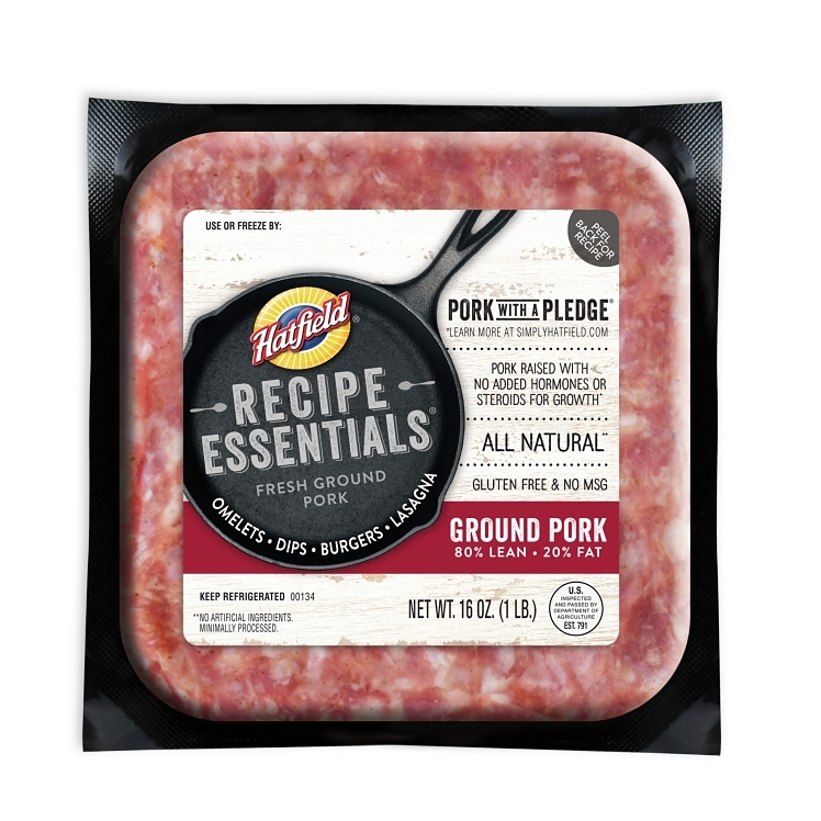 HATFIELD RAW GROUND PORK 80/20 REF BRICK