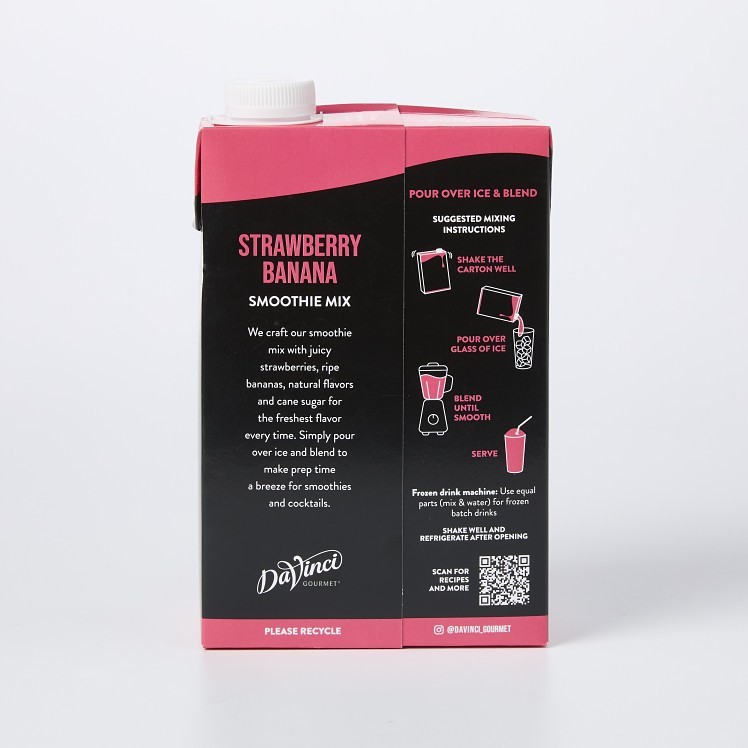 DAVINCI SMOOTHIE STRAWBERRY BANANA CARTON SHELF STABLE