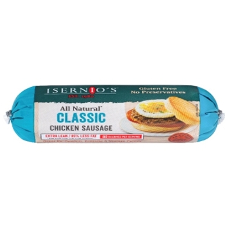ISERNIO'S CLASSIC CHICKEN SAUSAGE ROLL 85% LEAN FROZEN