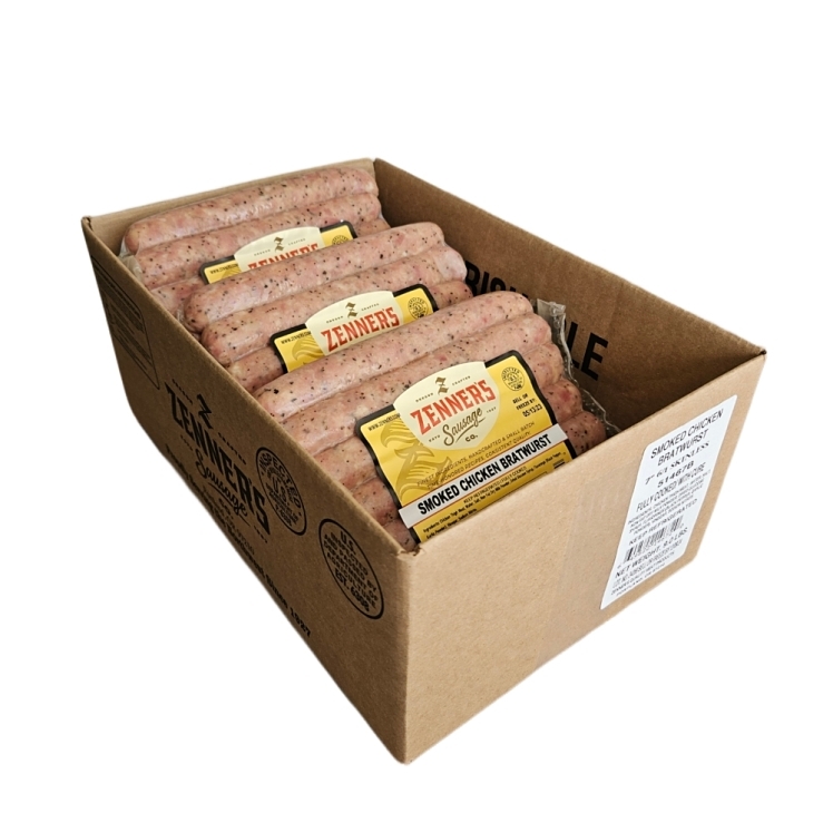 ZENNER'S SMOKED CHICKEN BRATWURST 6/1 7 SKINLESS COOKED