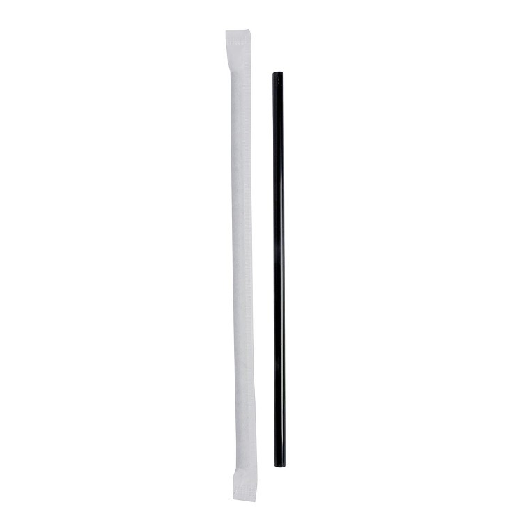 JOVIALS JUMBO STRAW BLACK 7.75 BOXED PAPER WRAPPED